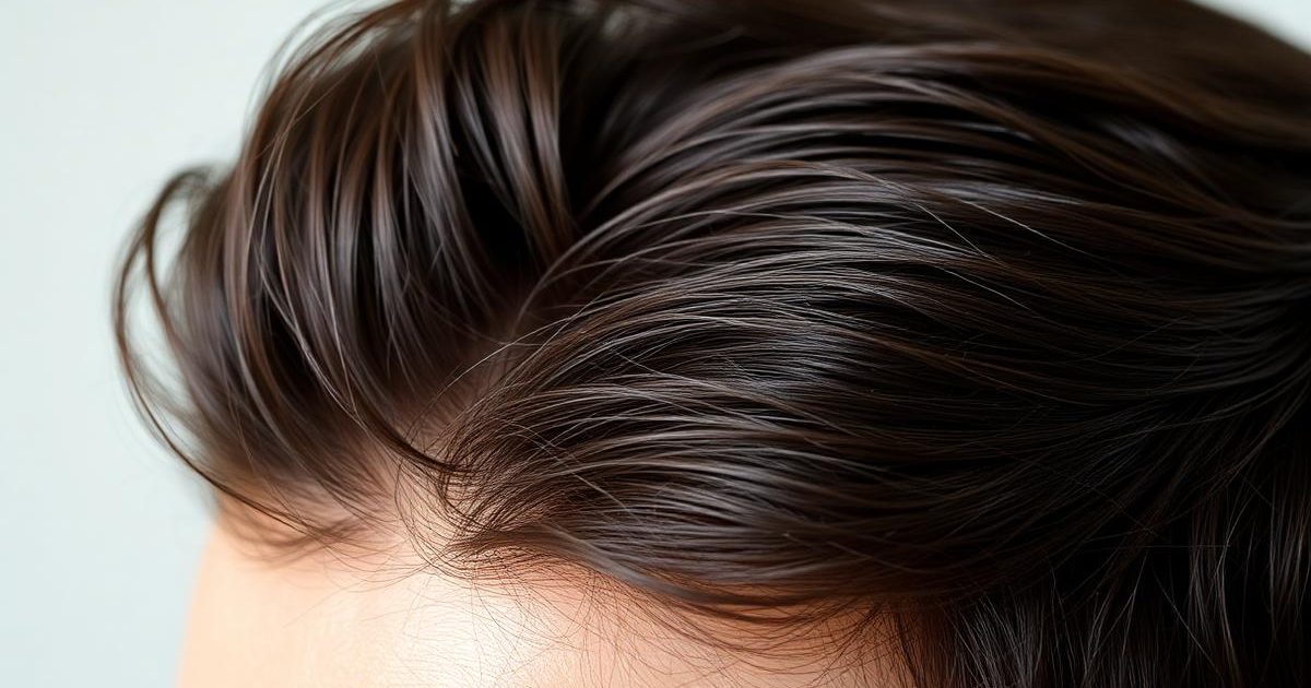 Illustrative close-up of hair and scalp