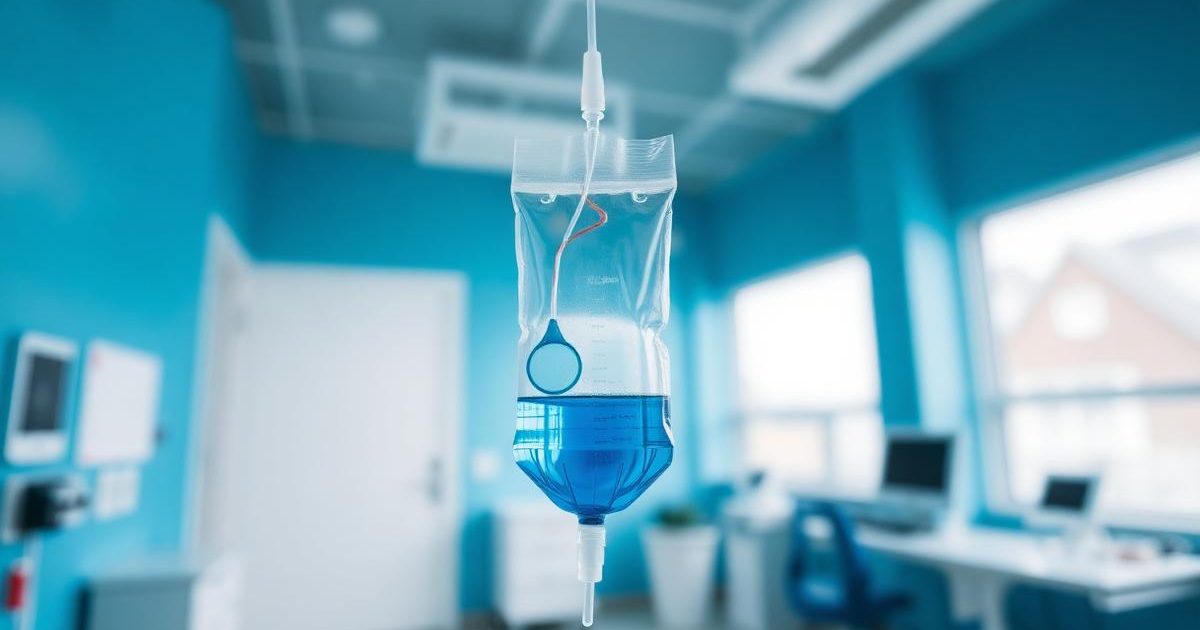 Illustrative infusion bag in a clinical setting